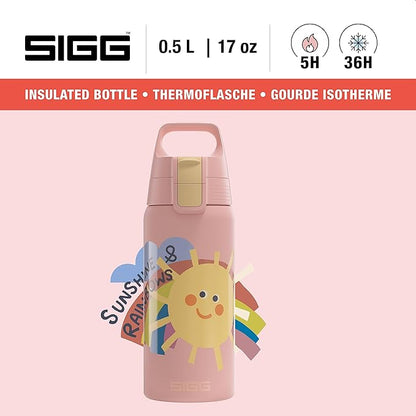 SIGG - Insulated Kids Bottle - Shield One Therm - For Carbonated Beverages - Dishwasher Safe - Stainless Steel - 17 Oz