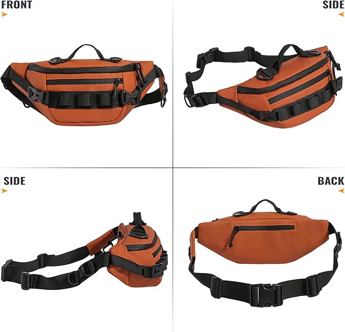 CamGo Tactical Fanny Pack for Men Women Military Waist Bag Molle Utility Hip Belt Pouch Crossbody Bags Bumbag for Cycling Hiking Walking Fishing Orange
