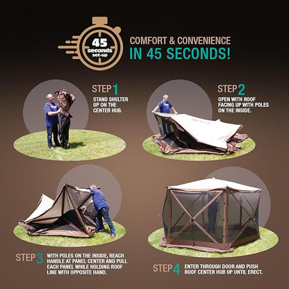 CLAM Quick Set Venture 9 x 9 Foot Portable Outdoor Camping Canopy Sunshade Shelter, Green Bundled with Wind/Sun Panels (3 Pack)
