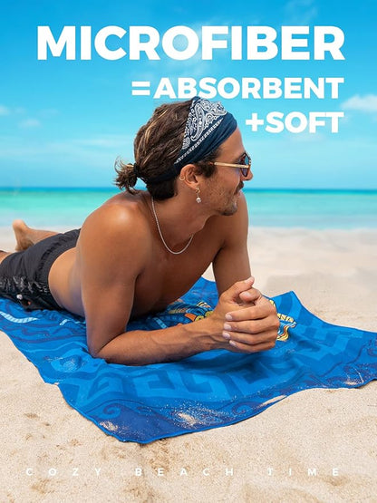 OCOOPA Microfiber Beach Towel Fast Drying, Extra Large 71" x 32" Sand Free Beach Towel Super Lightweight Towels for Swimming Pool, Camping, Picnic, Yoga Gym Sports