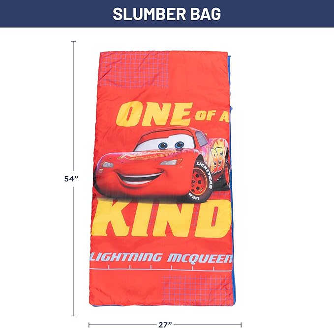 Jay Franco Disney Pixar Cars One of A Kind Slumber Sack - Cozy & Warm Kids Lightweight Slumber Bag/Sleeping Bag - Featuring Lighting McQueen