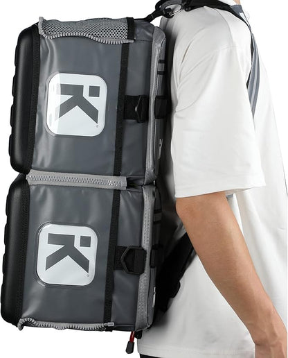 KITBRIX Large Gym Bag - Waterproof Sports, Travel & Outdoor Duffle Bag - Kit & Equipment Bags for Football, Soccer, Swimming, Cycling, Running, Triathlon, Baseball, Hockey - Gray
