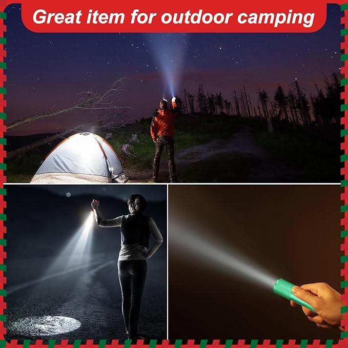 VIHOSE 50 Pcs Mini Flashlight Set, Assorted Colors, Battery Powered, Lightweight, Ideal for Camping, Reading, Emergencies