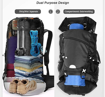 HOMIEE 50L Hiking Backpack Travel Bag Waterproof Camping Backpack with Rain Cover Lightweight Backpacking Backpack Rucksack