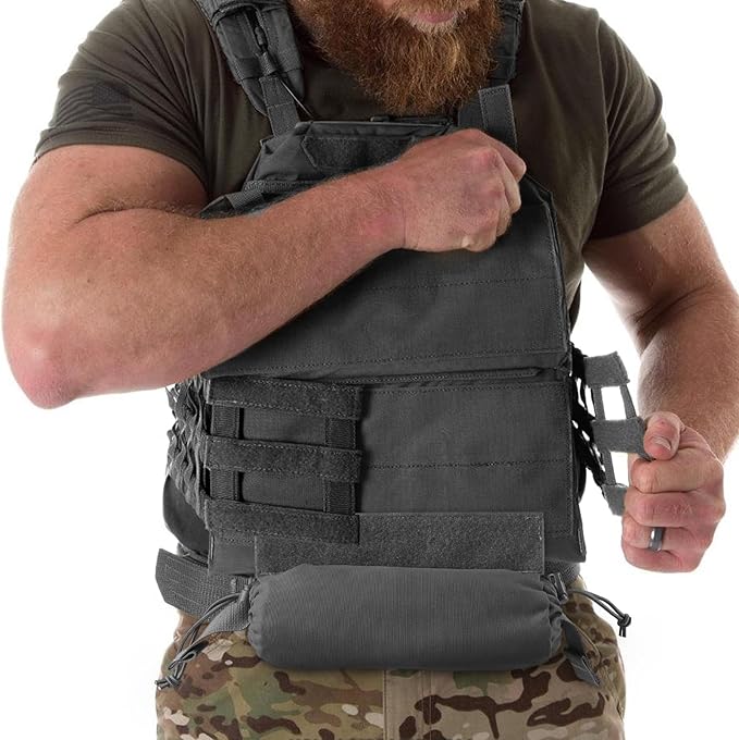 WYNEX Tactical First Aid Drop Dump Pouch, Medical Trauma Roll Up Drop Pouch EMT IFAK Sub Abdominal Carrying Bag with Hook-N-Loop for Chest Rig Vest
