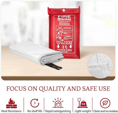 Fire Blanket 4 Pack for Home and Kitchen,4 Pack 40"x40" Flame Suppression Fiberglass Fire Blankets for House Camping Car Office Warehouse Emergency Survival Safety