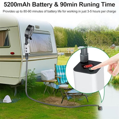 PChero Portable Camping Shower, Outdoor Electric Shower Pump with 5200mah USB Rechargeable Battery, Camping Shower Head Nozzle for Hiking, Traveling, Washing