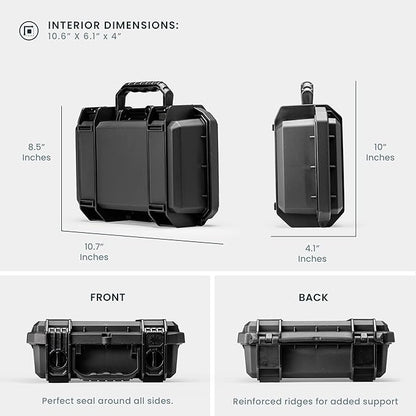 Seahorse 230 Heavy Duty Protective Dry Box Case with Foam - TSA Approved/Mil Spec / IP67 Waterproof/USA Made for Ammo First Aid Kits Microphones Motorcycles Bikes (with Foam)