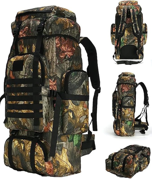 70L Camping Hiking Military Tactical Backpack Outdoor Water-Repellent Adjustable Sport Bags