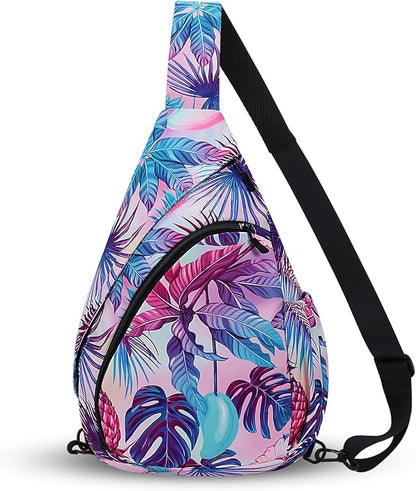 HUA ANGEL Crossbody Sling Bag for Men & Women Lightweight Waterproof Chest Shoulder Bag for Travel Hiking & Everyday Use