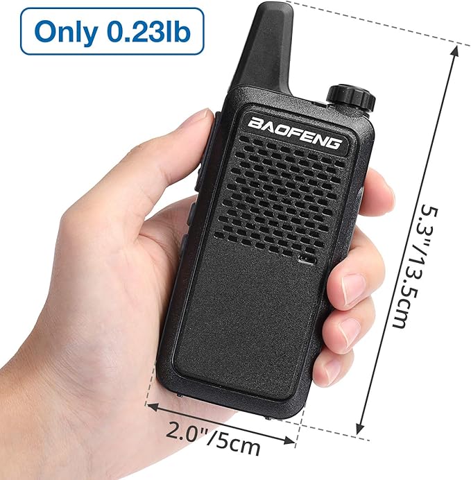 BAOFENG GT-22 Walkie Talkies for Adults Rechargeable, Long Range Two Way Radios with 1500mAh Battery, Portable Handheld VOX Handsfree with Earpieces, Holsters (2 Pack)