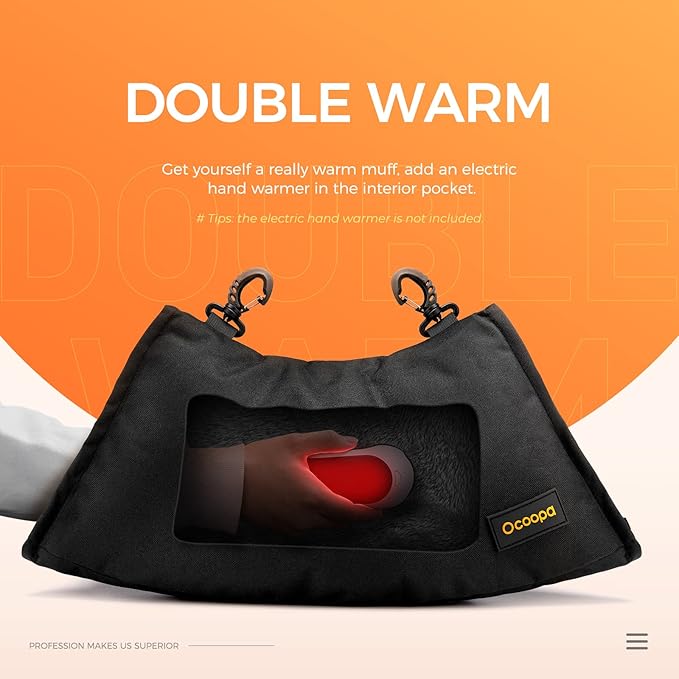 OCOOPA Hand Warmer, Hand Warming Pouch, Hand Muff, Water Resistant Windproof, Durable Oxford Material, Perfect for Outdoors, Golf, Hunting, Football, Mens Gifts, Fits Hand Warmers Not Included