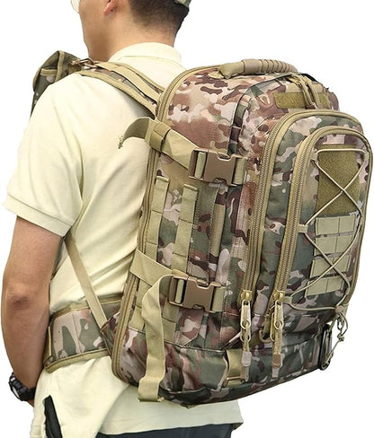 Expandable 40-64L Military Tactical Backpack 3 Day Bag Hiking Gym Sport Camping