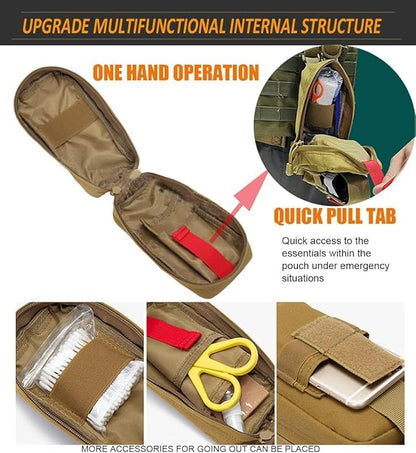 Tactical Trauma Kit Emergency First Aid Stop The Bleed Ifak Refill, Ifak Med Kit Trauma Refill Military Medical Supplies Kit Pack for Duty Belt