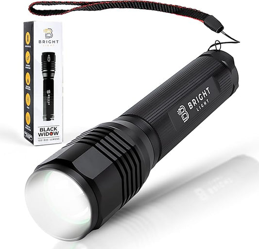 Bright Light Tactical Flashlight - Battery Powered AA Flashlight, 1200 Lumens, 5 Modes, P50 LED, High Contrast, Won't Get Hot, Zoom, Weatherproof, Billet Aluminum, Ideal for Camping and Emergency