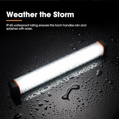 600LM LED Torch Light - Rechargeable Flashlight w/ 6000mAh Power Bank, 6 Lighting Modes & Magnetic Base, IP65 Waterproof Portable Spotlight Floodlight for Camping Hiking Backpacking Emergency