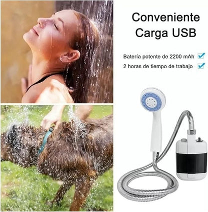Portable Shower Camping Shower Outdoor Camp Shower Pump, Electric Rechargeable Portable Camping Shower, for Camping Beach Swimming Outdoor Traveling Hiking