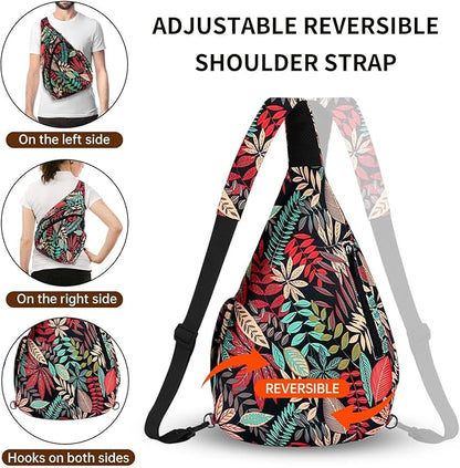 HUA ANGEL Crossbody Sling Bag for Men & Women Lightweight Waterproof Chest Shoulder Bag for Travel Hiking & Everyday Use