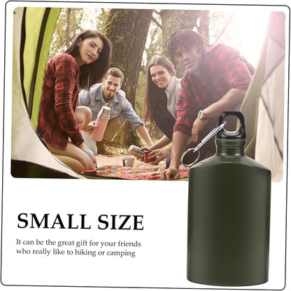 YARNOW outdoor leisure insulation Metal aluminum on foot field flat water bottles kettle water canteen portable square with hook aluminum alloy Backpack carry