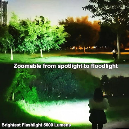 VASTFIRE Rechargeable Flashlights High Lumens 2000000 Zoomable 2023 Best Floodlight Spotlight Strobe Light Lanterns Brightest Flashlight for Emergencies Camping Power Outage Cars