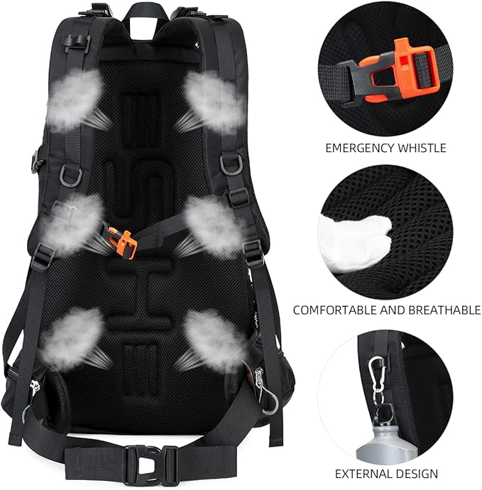 40L Waterproof Lightweight Hiking,Camping,Travel Backpack for Men Women