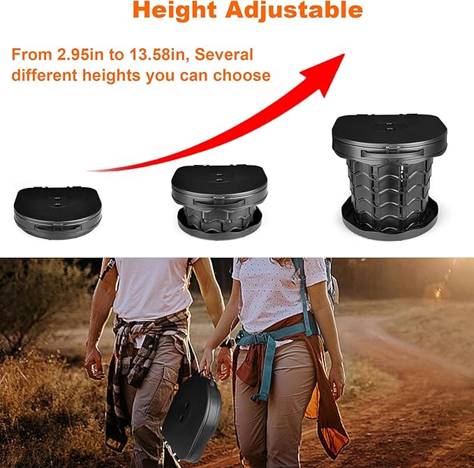 Portable Toilet, Boreeman Camp Toilet, Foldable and Height Adjustable, Load Capacity 400lbs, with Carrying Handle, Luggable Loo Portable Toilet, Perfect as Camping Toilet, Travel Toilet, Car Toilet