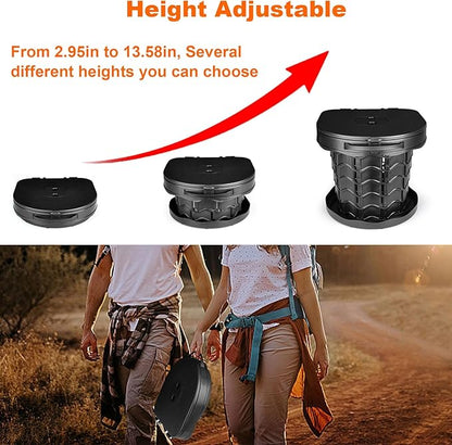 Portable Toilet, Boreeman Camp Toilet, Foldable and Height Adjustable, Load Capacity 400lbs, with Carrying Handle, Luggable Loo Portable Toilet, Perfect as Camping Toilet, Travel Toilet, Car Toilet