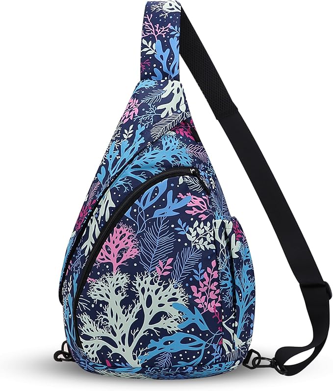HUA ANGEL Crossbody Sling Bag for Men & Women Lightweight Waterproof Chest Shoulder Bag for Travel Hiking & Everyday Use
