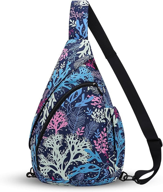 HUA ANGEL Crossbody Sling Bag for Men & Women Lightweight Waterproof Chest Shoulder Bag for Travel Hiking & Everyday Use
