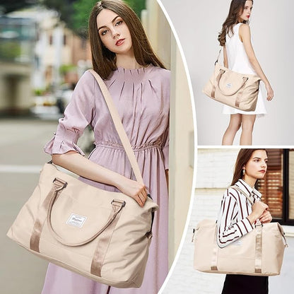Travel Duffel Bag,Sports Tote Gym Bag,Shoulder Weekender Overnight Bag for Women