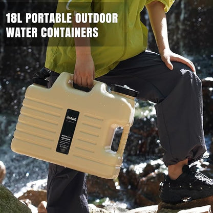 Camping Water Jug, Camping Water Container,4.76 Gallon BPA Free Water Storage with Spigot, Large Water Tank,Portable Emergency Water Storage for Camping,Car, Hiking, Hurricane Supplies.White