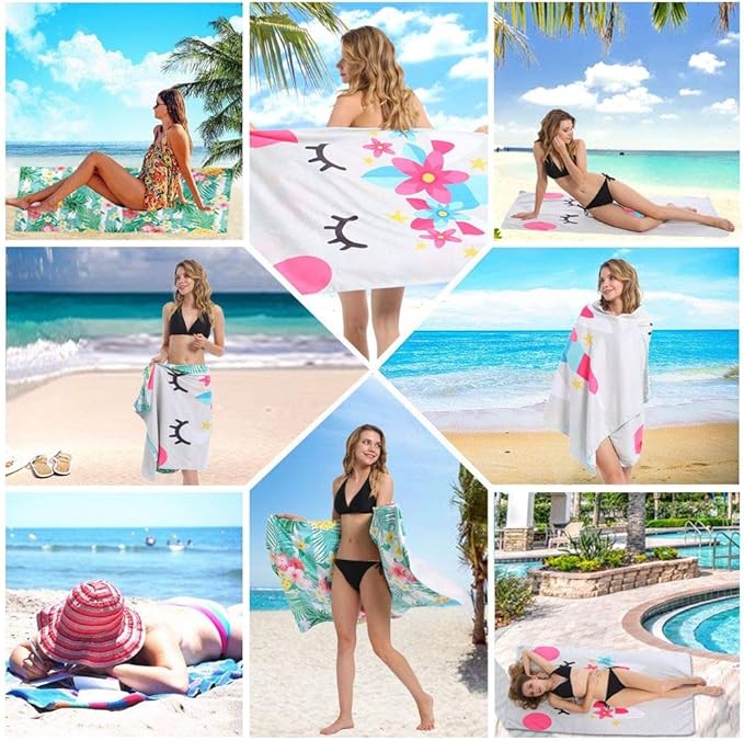 HAOKUN Unicorn Microfiber Beach Towel Large