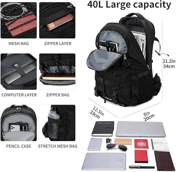 40L Hiking Backpack Waterproof Lightweight Daypack Travel Sports Camping Backpack for Men Women