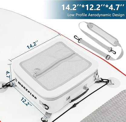 Waterproof PVC Paddleboard Cooler Deck Bag - 12 Can Soft Insulated Cooler for Paddleboarding, Camping, Kayaking