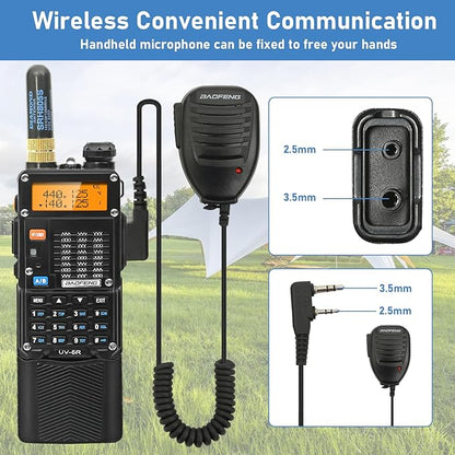 BAOFENG UV-5R Ham Radios Long Range, UV5R 8W Handheld UHF/VHF Radio with High-gain Antenna, Portable Dual Band Two Way Radio with 3800mAh USB-C Port Battery & Air Duct Earpiece (UV5R 3rd Gen-2 Pack)