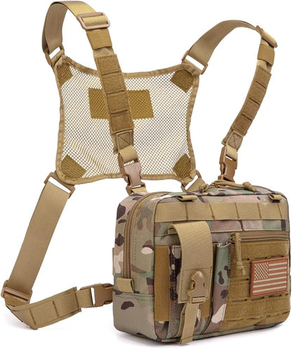 Molle Admin Pouch with Laser Cutting Loop,Car EDC EMT Molle Pouches, Large Capacity Tactical Pouch, EDC Pouch Organizer Include US Flag