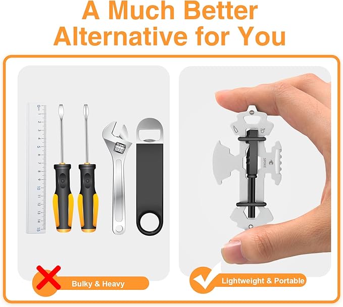 12 in 1 Keychain Multi-tool, Gifts for Men Boyfriend Dad, Father's Day Birthday Gifts, Mini EDC gadgets Tool Gear Bottle Opener for Camping Survival