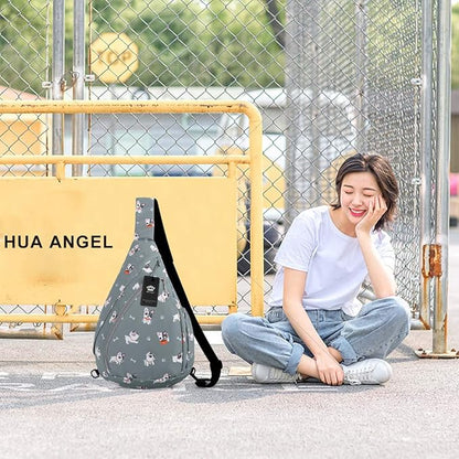 HUA ANGEL Crossbody Sling Bag for Men & Women Lightweight Waterproof Chest Shoulder Bag for Travel Hiking & Everyday Use
