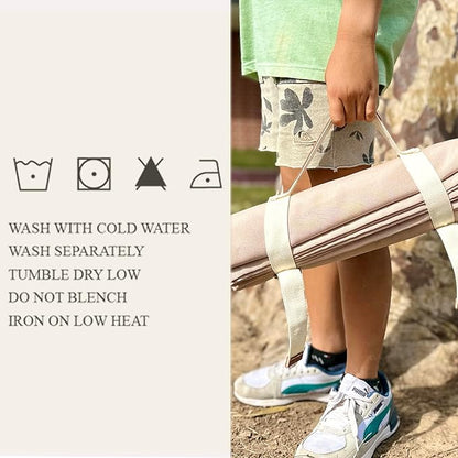 57”x 79”,Extra Large Sand Beige Picnic Blanket Water Resistant,Outdoor Blanket,Park Beach Blanket,Camping Mat Light Weight Sturdy Canvas