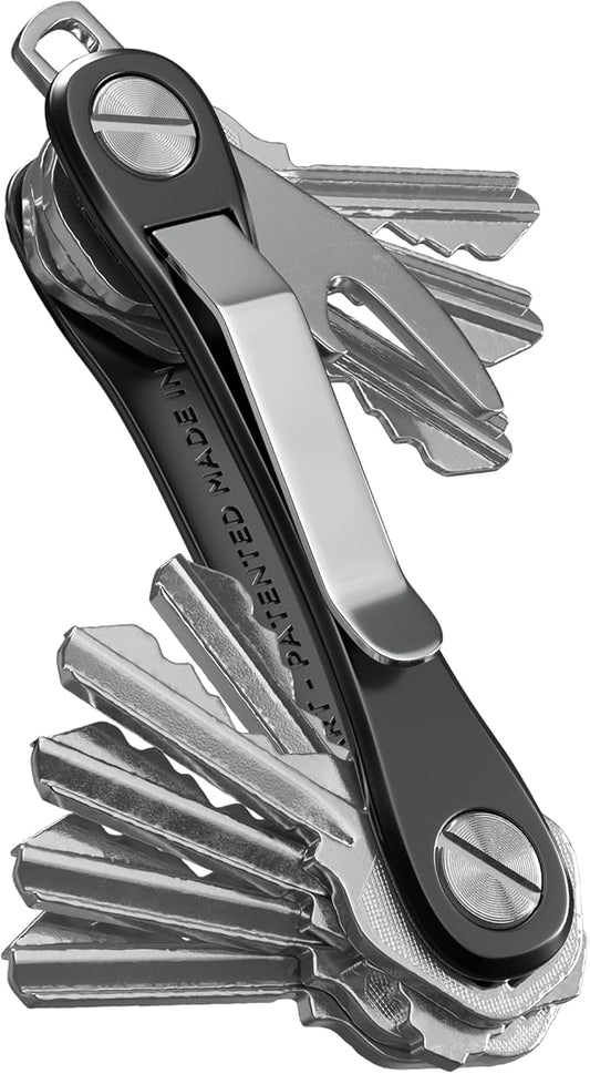 KeySmart Rugged Key Organizer for Men - Compact Multi-Tool Key Holder with Bottle Opener and Pocket Clip (Up to 14 Keys)