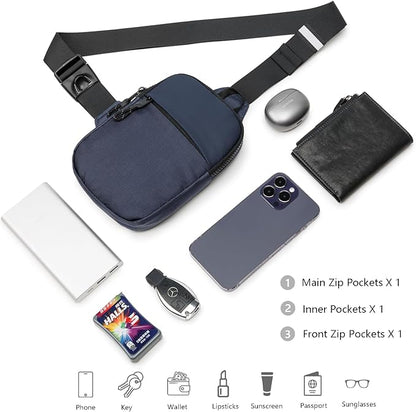 Mini Sling Bag for Men Women, Waterproof Utility Crossbody Backpack Chest Bag for Hiking Travel Sports Running