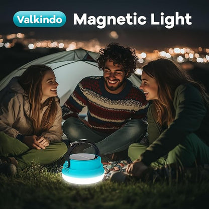 Solar Camping Lantern Rechargeable, 2-in-1 10000mAh Rechargeable Camping Light and Phone Charger for Hiking,Travel - Emergency Hanging Light for Hurricane, Power Outage, 200W, Blue