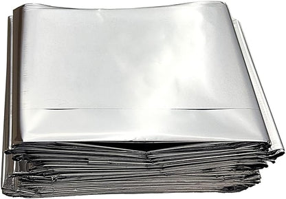 NOVAMEDIC Emergency Foil Mylar Thermal Blankets - Pack of 200, 84"x52", Individually Wrapped, Waterproof Survival Blanket for Camping, Outdoors, First Aid Kit & Travel, Lightweight & Compact, Silver