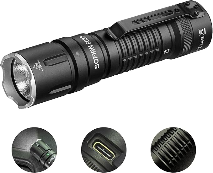 Reachareable Flashlights High Lumens, Sofirn SC33 Powerful Flashlights 5200 Lumens, Emergency Flashlight Super Bright, Waterproof Flashlights for Home