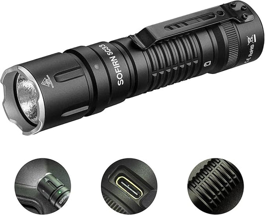 Reachareable Flashlights High Lumens, Sofirn SC33 Powerful Flashlights 5200 Lumens, Emergency Flashlight Super Bright, Waterproof Flashlights for Home