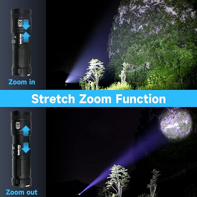 Rechargeable High Lumens, Super Bright Flashlights with COB Work Light, High Powered, Powerful Handheld Led Tactical Flashlights for Emergencies Camping Hiking,120000 Lumens