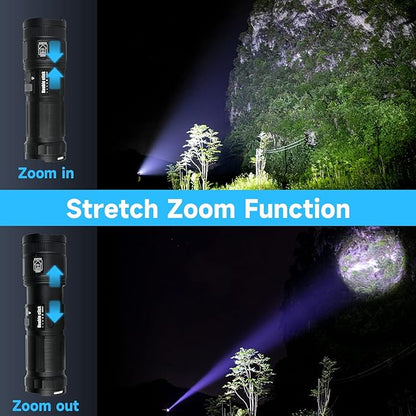Rechargeable High Lumens, Super Bright Flashlights with COB Work Light, High Powered, Powerful Handheld Led Tactical Flashlights for Emergencies Camping Hiking,120000 Lumens
