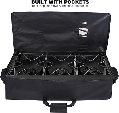 REDCAMP Camp Stove Burner Carry Bag for 3 Burner Stove, Large Stove Carry Case for Three Burner Stove Gas Grill Accessories
