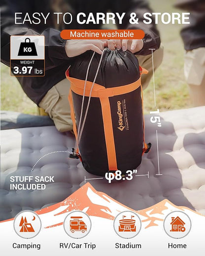 KingCamp Sleeping-Bags Down Sleeping Bag for Adults, Recycled 700 FP Cold Weather 3-4 Season Sleeping Bag