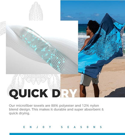 OCOOPA Microfiber Beach Towel Fast Drying, Extra Large 71" x 32" Sand Free Beach Towel Super Lightweight Towels for Swimming Pool, Camping, Picnic, Yoga Gym Sports